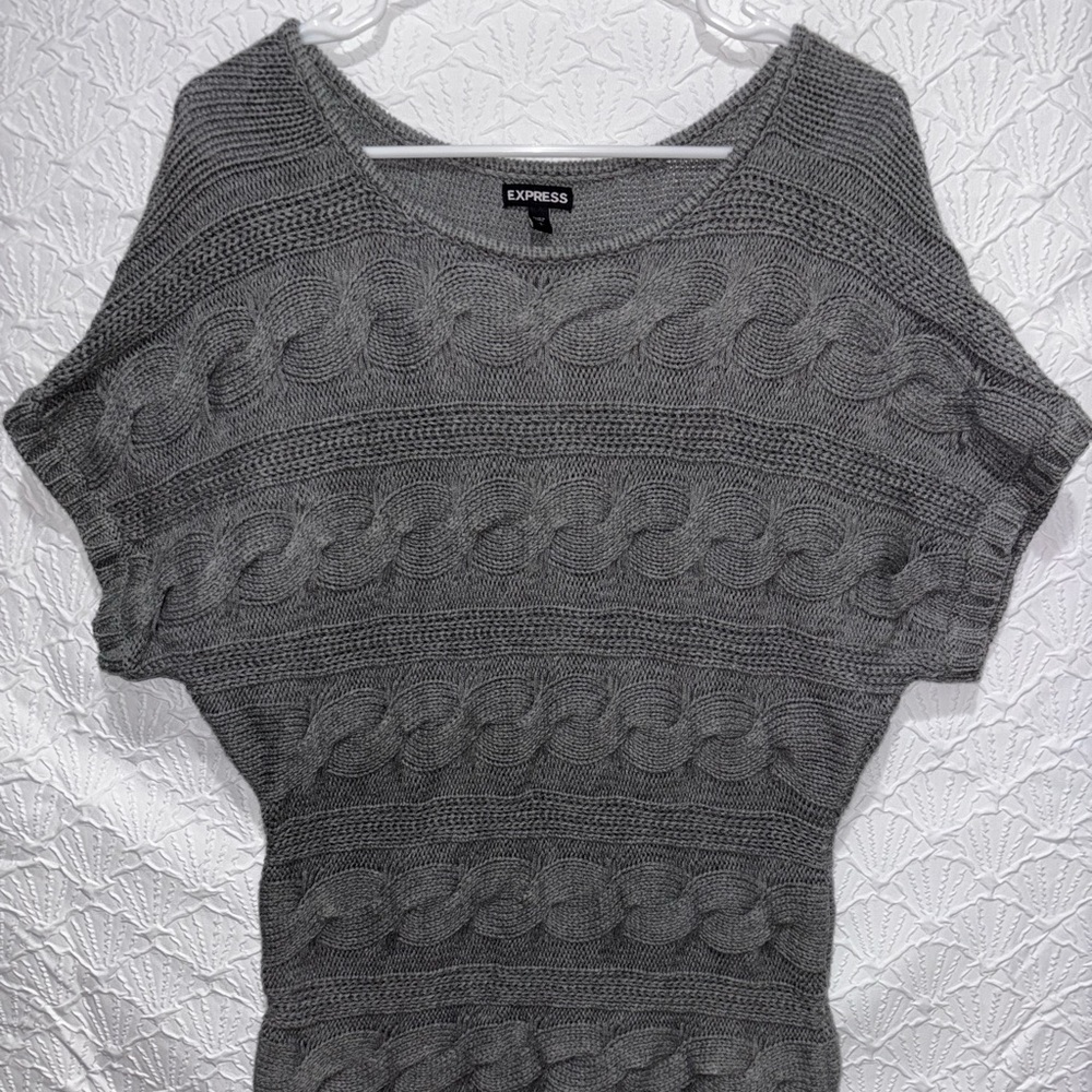 Y2K gray cable knit sweater vest Express small